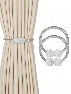 Premium 2PCS Magnetic Curtain Tiebacks Convenient Drape Tie Back Gray